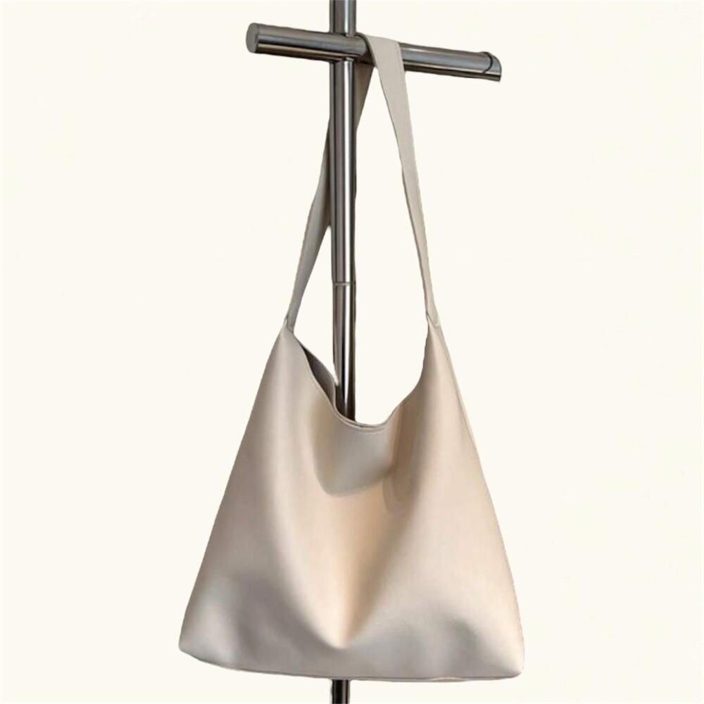 Cream faux leather shoulder bag